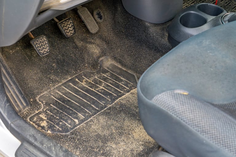 Dirty car floor