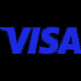 Visa logo - blue text wordmark on black background